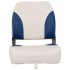 Set asientos plegables para barco 2 uds con cojín blanco y