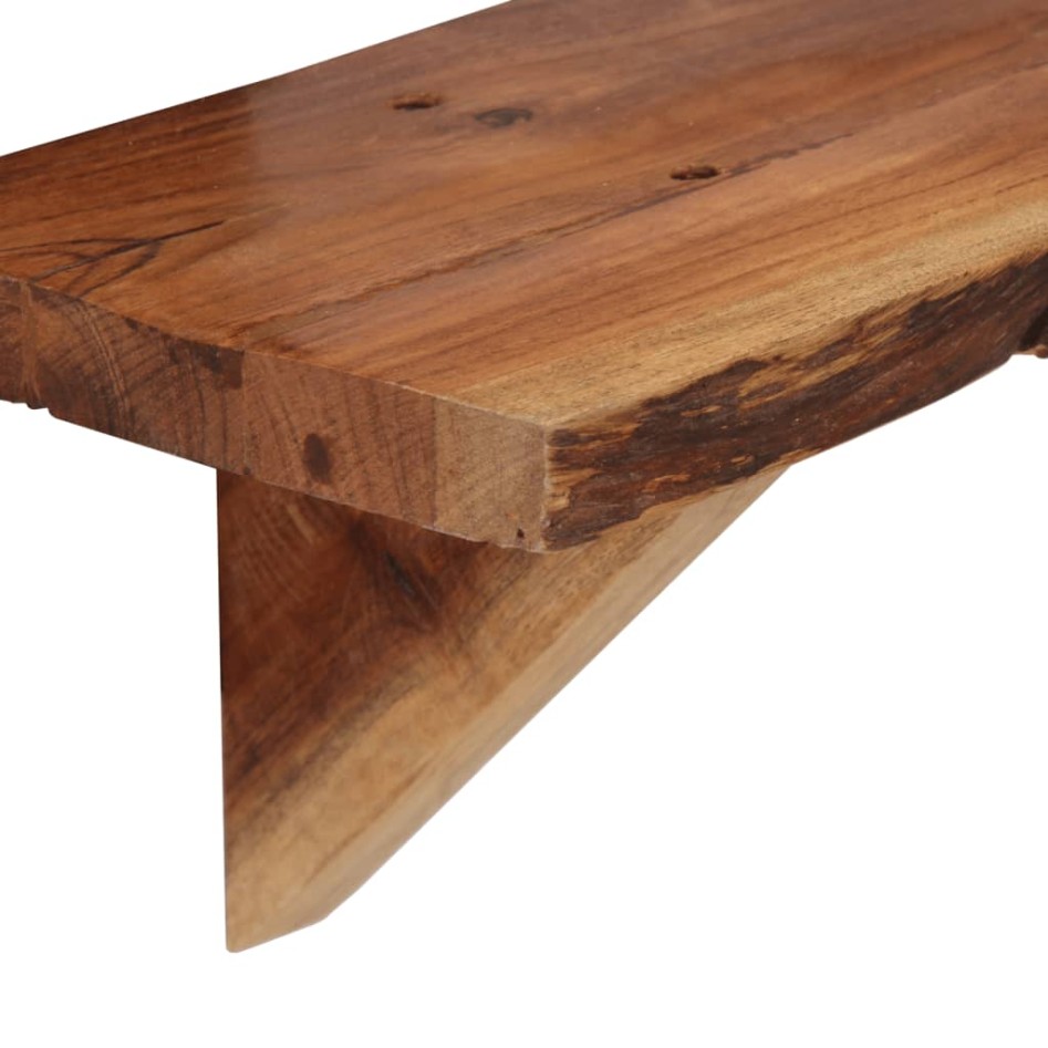 Estantes de pared 2 uds madera maciza de acacia 90x20x18