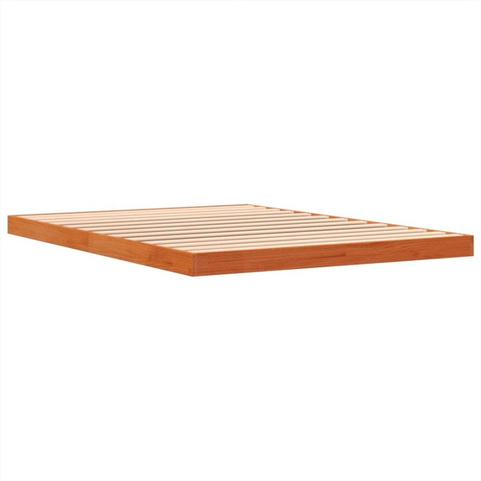 Estructura de cama sin colchón madera maciza marrón 135x190