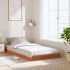 Estructura de cama madera maciza de pino marrón cera 90x190