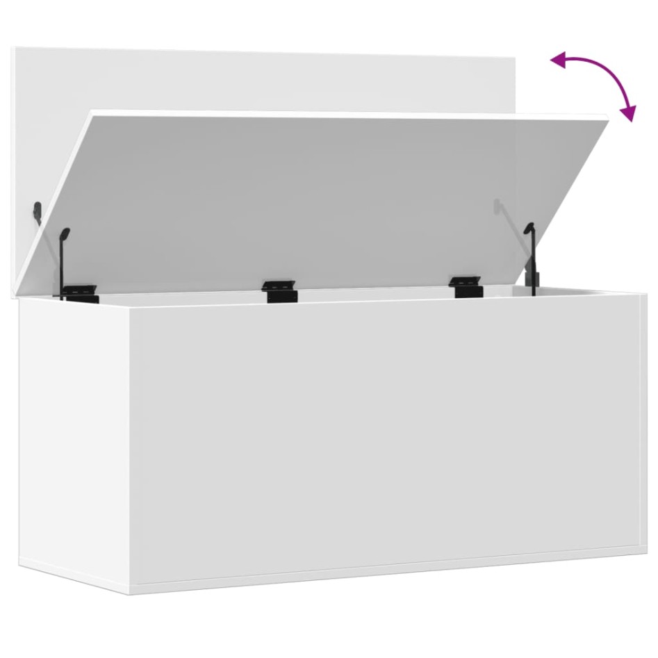 Caja de almacenaje madera de ingeniería blanca 100x42x46