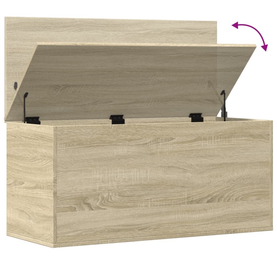 Caja de almacenaje madera ingeniería roble Sonoma 100x42x46
