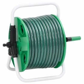Carrete de manguera de pie con set racores PVC verde 0,75 20