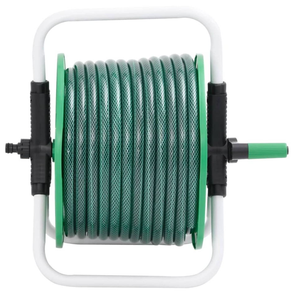 Carrete de manguera de pie con set racores PVC verde 0,75 20