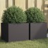 Jardineras 2 unidades acero negro 32x30x29