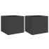Jardineras 2 unidades acero negro 32x30x29