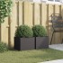 Jardineras 2 unidades acero negro 32x30x29
