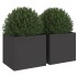 Jardineras 2 unidades acero negro 32x30x29