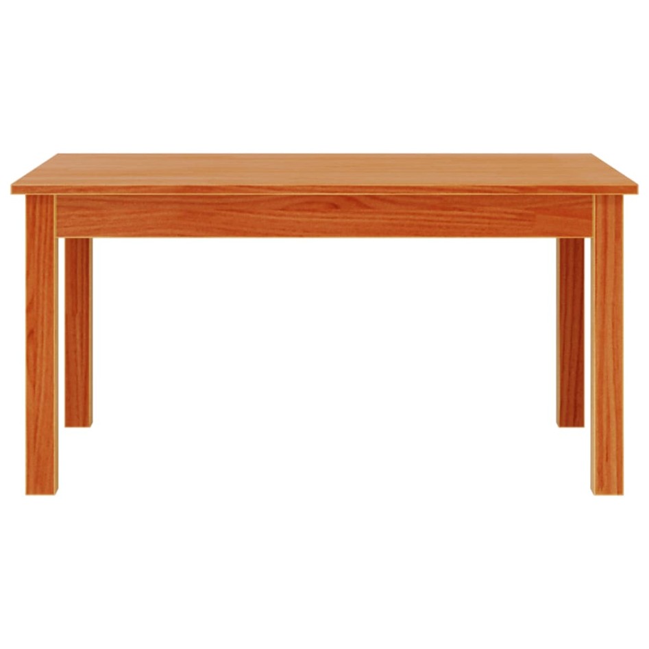 Mesa de centro madera maciza de pino marrón cera 80x50x40