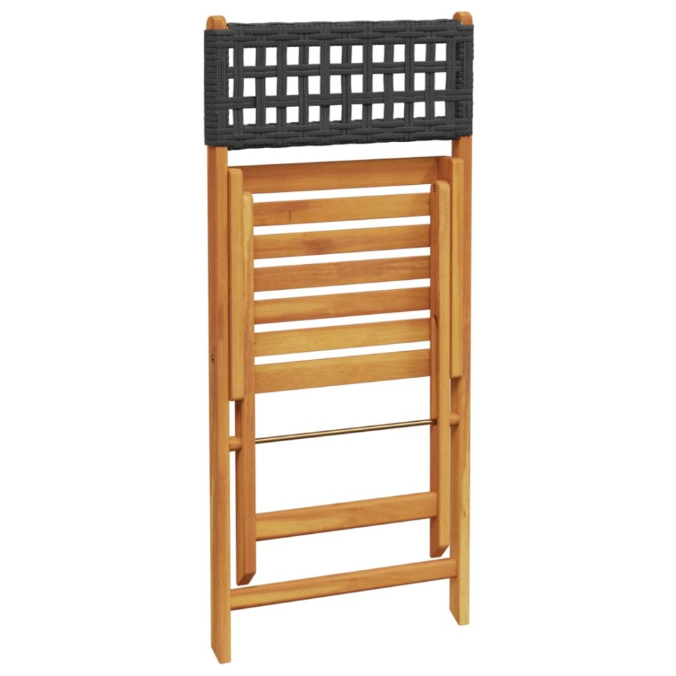 Sillas de bistró 2 uds madera maciza de acacia ratán PE