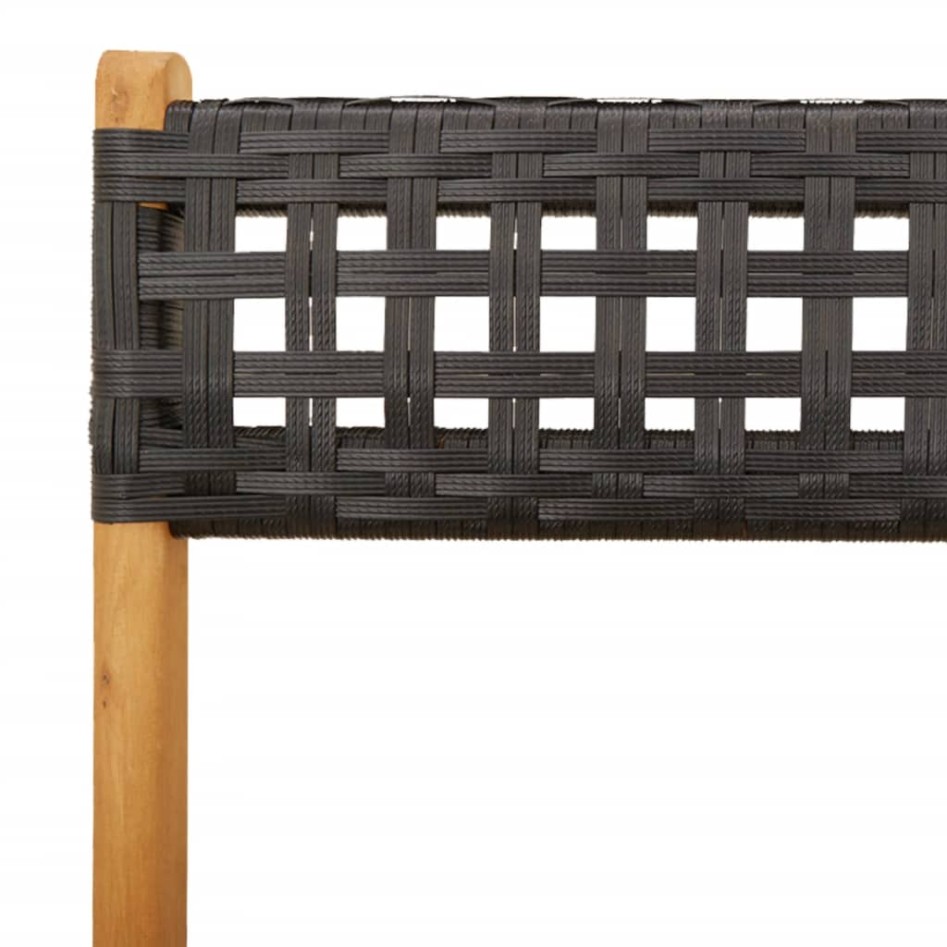 Sillas de bistró 2 uds madera maciza de acacia ratán PE