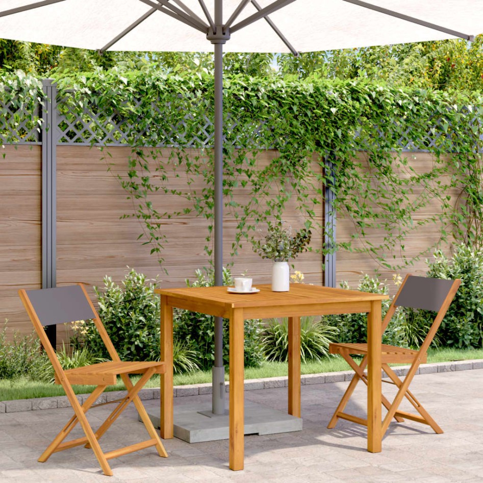 Sillas de bistró 2 uds madera maciza acacia y tela