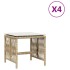 Taburetes de jardín con cojines 4 uds ratán PE beige