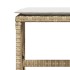 Taburetes de jardín con cojines 4 uds ratán PE beige