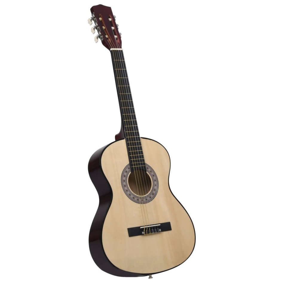 Guitarra clásica para principiantes madera tilo negro 4/4