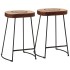 Taburetes de bar 2 uds marrón oscuro 41x29x62