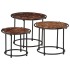 Mesas apilables 3 piezas madera maciza