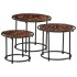 Mesas apilables 3 piezas madera maciza