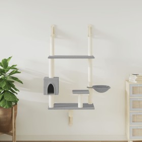 Árbol rascador para gatos de pared gris claro 153