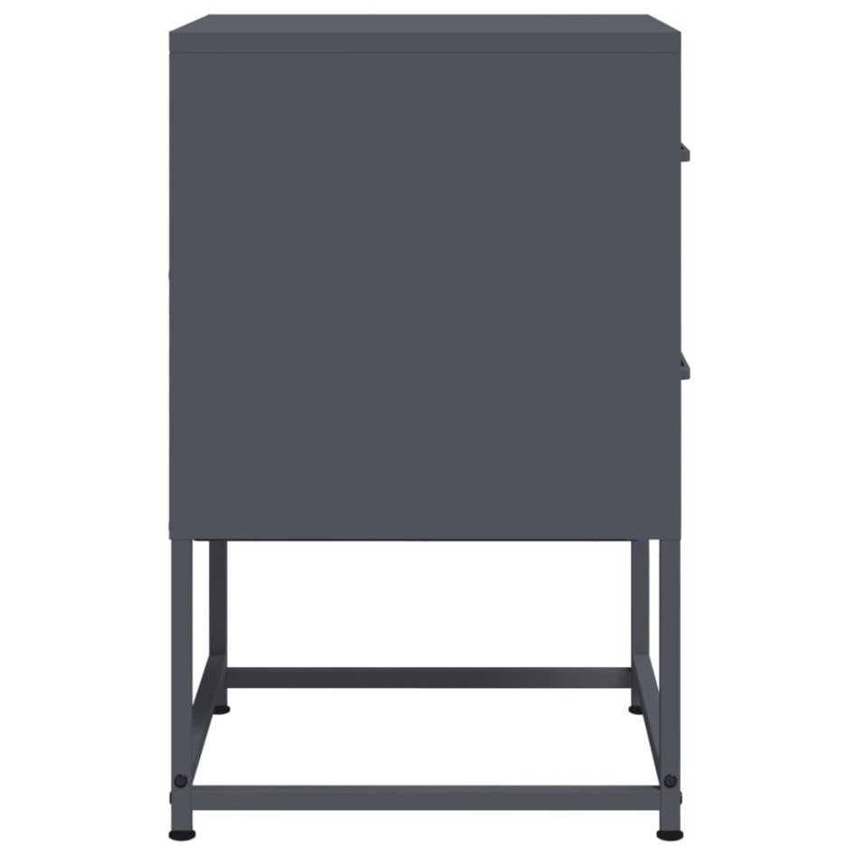 Mesitas de noche 2 unidades acero gris antracita 36x39x60,5