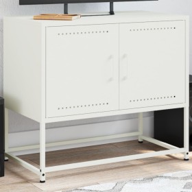 Mueble para TV de acero blanco 68,5x39x60,5