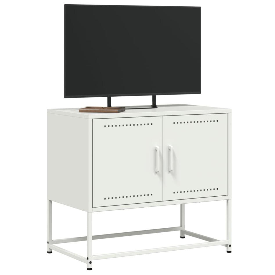 Mueble para TV de acero blanco 68,5x39x60,5