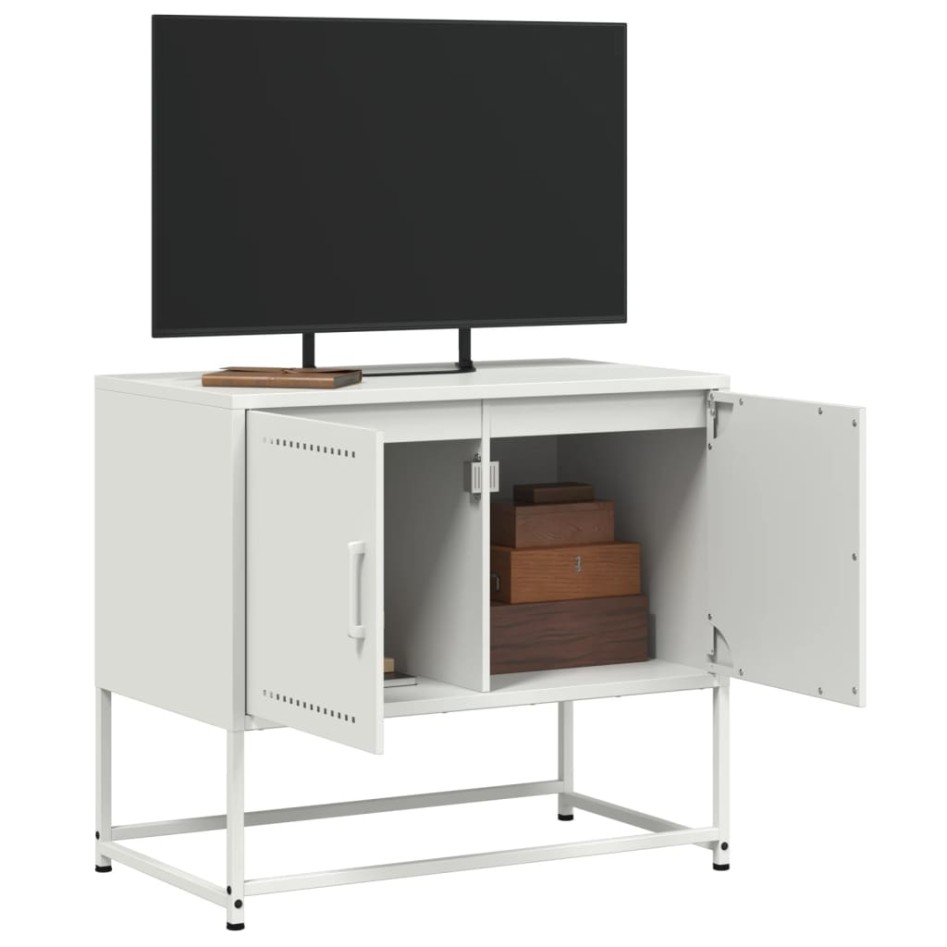 Mueble para TV de acero blanco 68,5x39x60,5