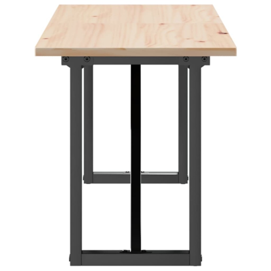 Mesa de centro marco O madera maciza pino y acero 160x40x45