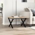 Mesa de centro marco X madera maciza pino y acero 60x60x40