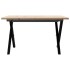 Mesa de centro marco X madera maciza pino y acero 60x60x40