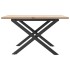 Mesa de centro marco X madera maciza pino y acero 60x60x40