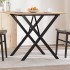 Mesa de comedor marco X madera maciza pino y acero 90x90x75