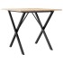 Mesa de comedor marco X madera maciza pino y acero 90x90x75