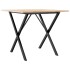 Mesa de comedor marco X madera maciza pino y acero 90x90x75