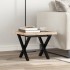 Mesa de centro marco X madera maciza pino y acero 50x50x35,5