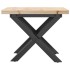 Mesa de centro marco X madera maciza pino y acero 50x50x35,5