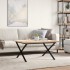 Mesa de centro marco X madera maciza pino y acero 80x80x45,5