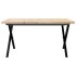 Mesa de centro marco X madera maciza pino y acero 80x80x45,5