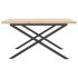 Mesa de centro marco X madera maciza pino y acero 80x80x45,5