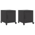 Mesitas de noche 2 uds acero negra 36x39x43,5