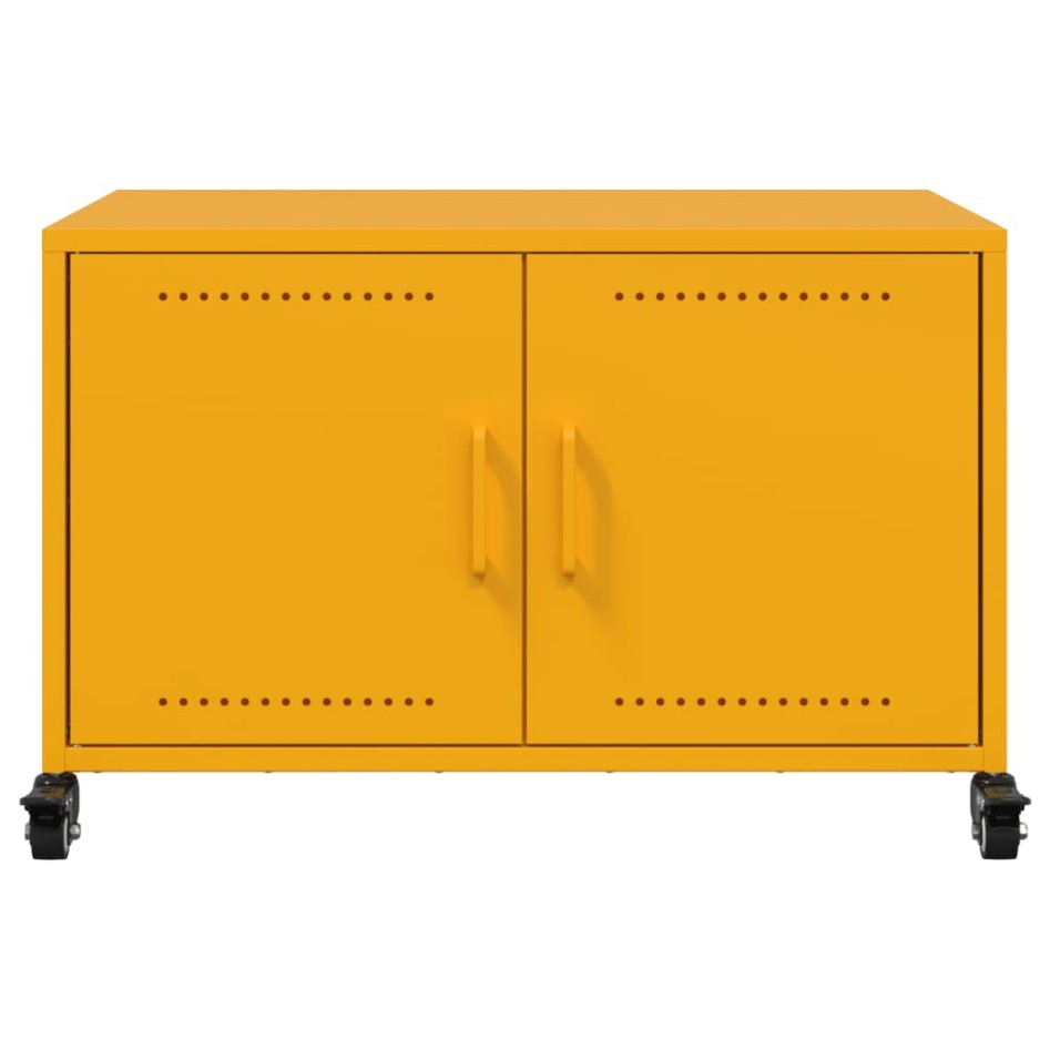 Mueble TV acero laminado en frío amarillo mostaza 68x39x43,5