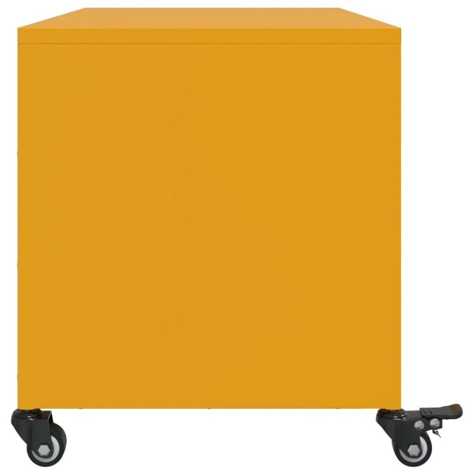 Mueble TV acero laminado en frío amarillo mostaza 68x39x43,5