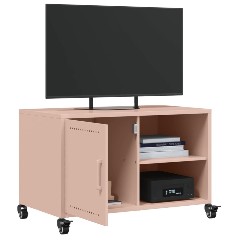 Mueble de TV acero rosa 68x39x43,5