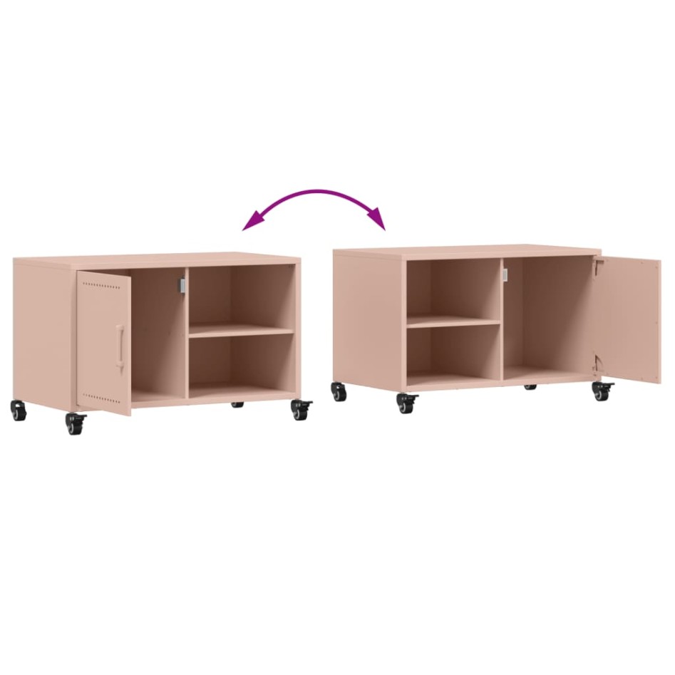 Mueble de TV acero rosa 68x39x43,5