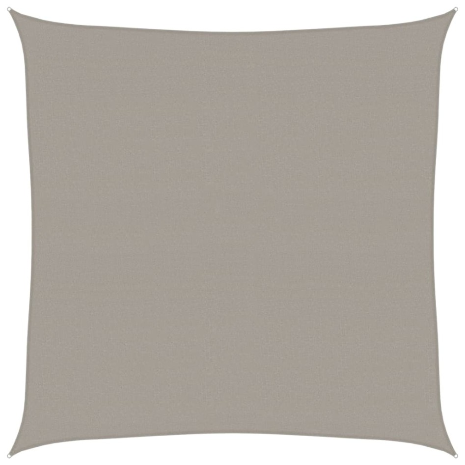 Toldo de vela cuadrado HDPE gris claro 160 g/m² 7x7