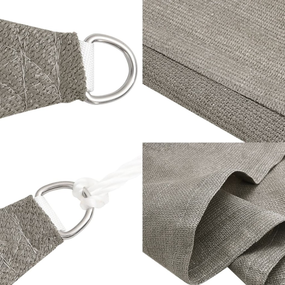 Toldo de vela cuadrado HDPE gris claro 160 g/m² 7x7