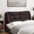 Cabecero de cama acolchado tela marrón oscuro 140
