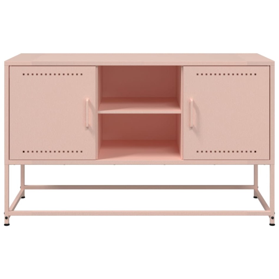 Mueble para TV de acero rosa 100,5x39x60,5