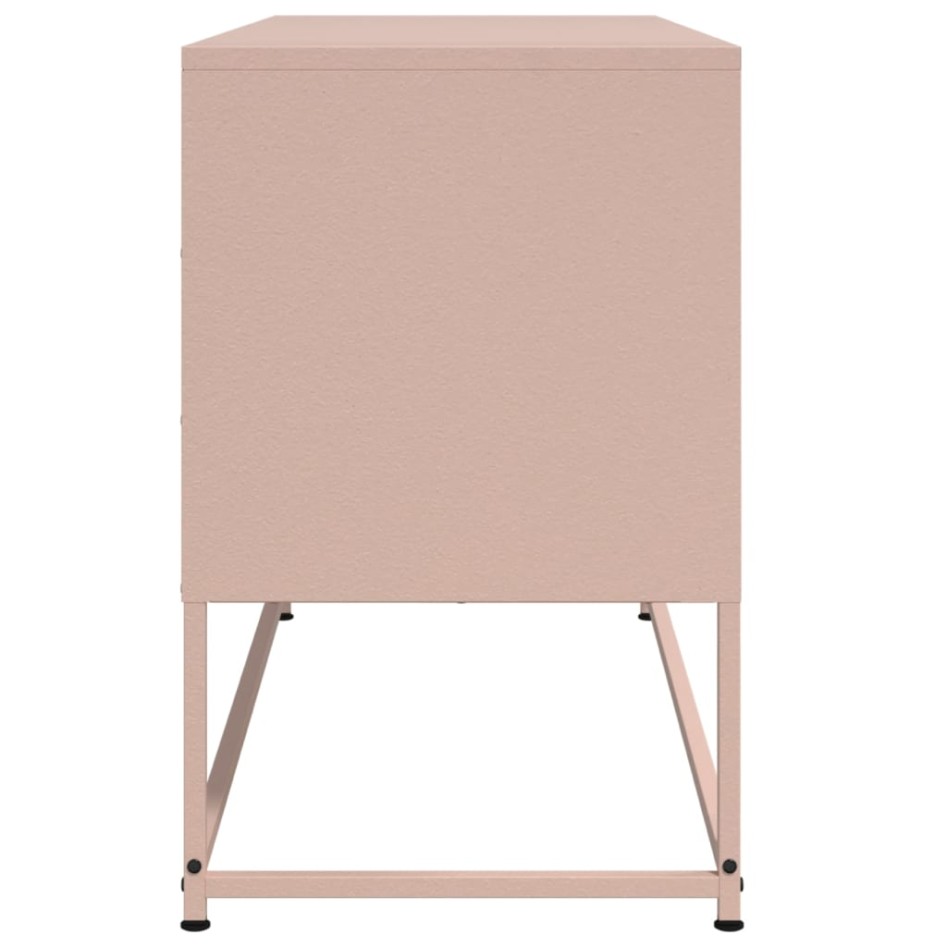 Mueble para TV de acero rosa 100,5x39x60,5