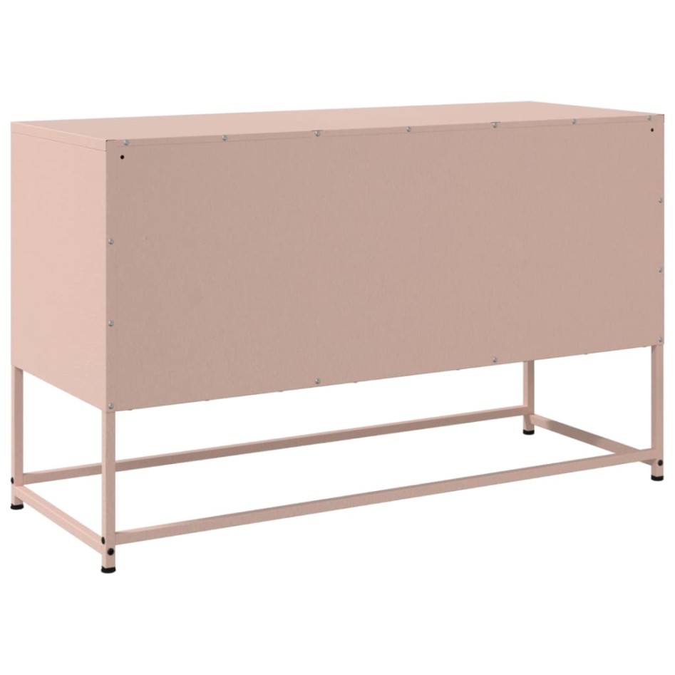 Mueble para TV de acero rosa 100,5x39x60,5